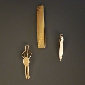 Vintage tie clips, set of 3